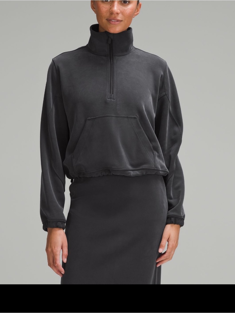Lululemon Brushed SoftStream Half Zip Pullover Color Black Womens size 6
